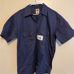 Dickies Men's Dark Blue Casual Button Down Shirt